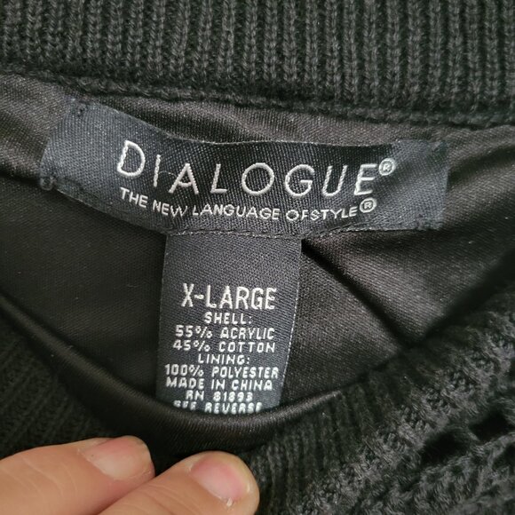 Dialogue Black Lace Lined Knit Skirt XL - Picture 4 of 4